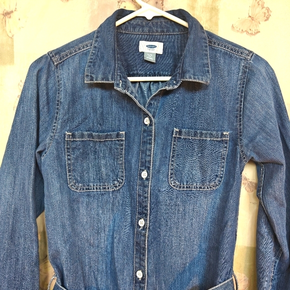 Denim button front shirt dress - Picture 2 of 4